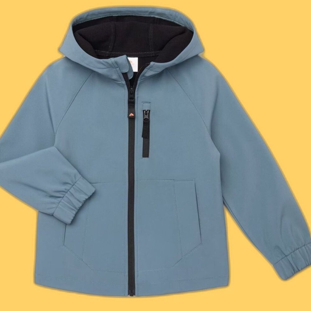 Ozark Trail Boys Water Resistant Softshell Hooded Jacket Heritage Blue NWT L